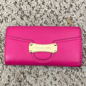 Michael Kors Fuchsia Wallet with Gold Accents